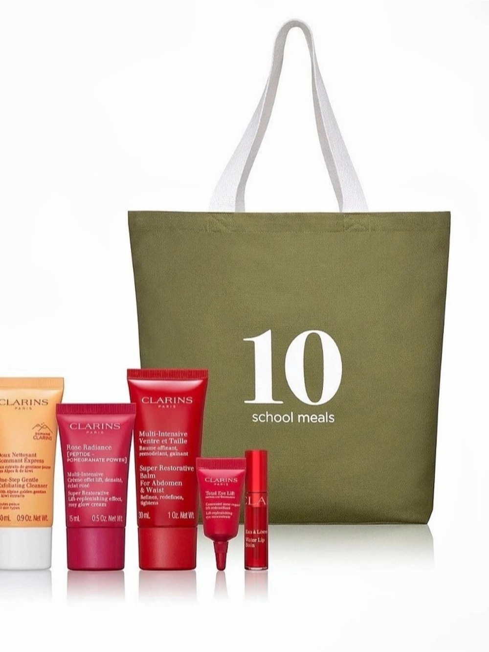 Clarins Multi-Intensive Set skin care cream cleanser eye lift balm lip Tote Bag